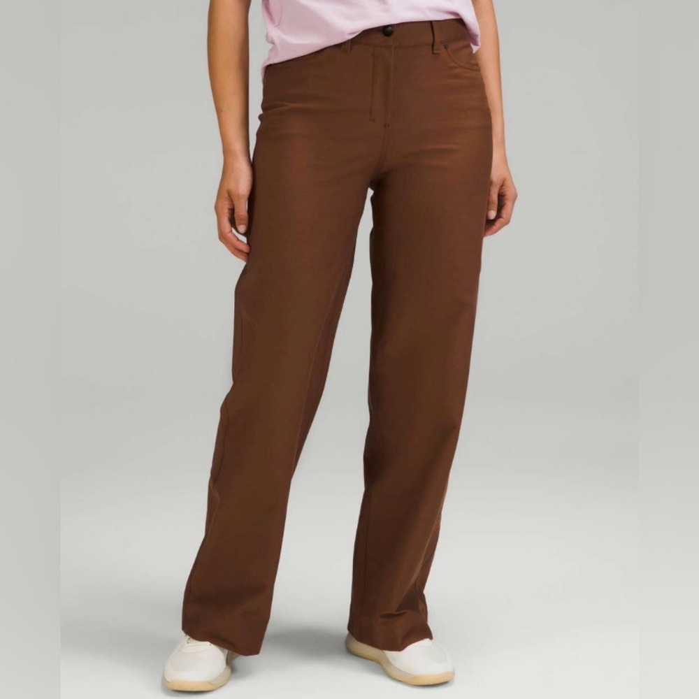 Lululemon City Sleek Wide-Leg High-Rise Pants Size 24 Roasted Brown Utilitech